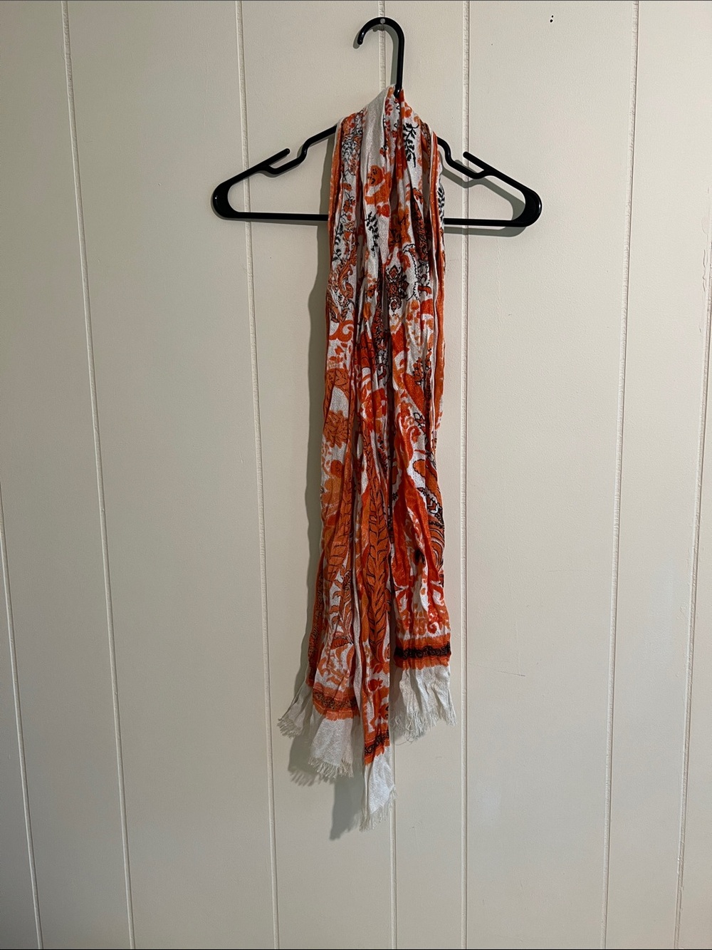 Lightweight Orange Floral Print Scarf - Women Accessories